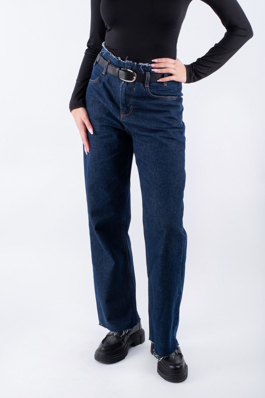 Джинси прямі з ременем темно-сині 25400 (2000000154992), фото 1
