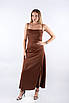 Сукня в білизняному стилі на завʼязках коричнева 83108 (2000000155166), фото 2