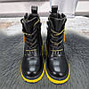 Черевики дитячі для дівчинки Y.TOP чорні з жовтим демісезонні 7008, фото 8
