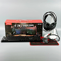 Ігровий комплект Jedel CP-09 4в1 (клавіатура + миша + навушники + килимок + підставка) з підсвіткою