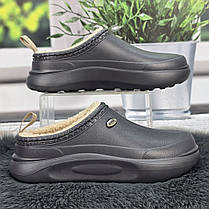 Калоші жіночі без задника Dago Style графітові сабо на хутрі 8143, фото 2