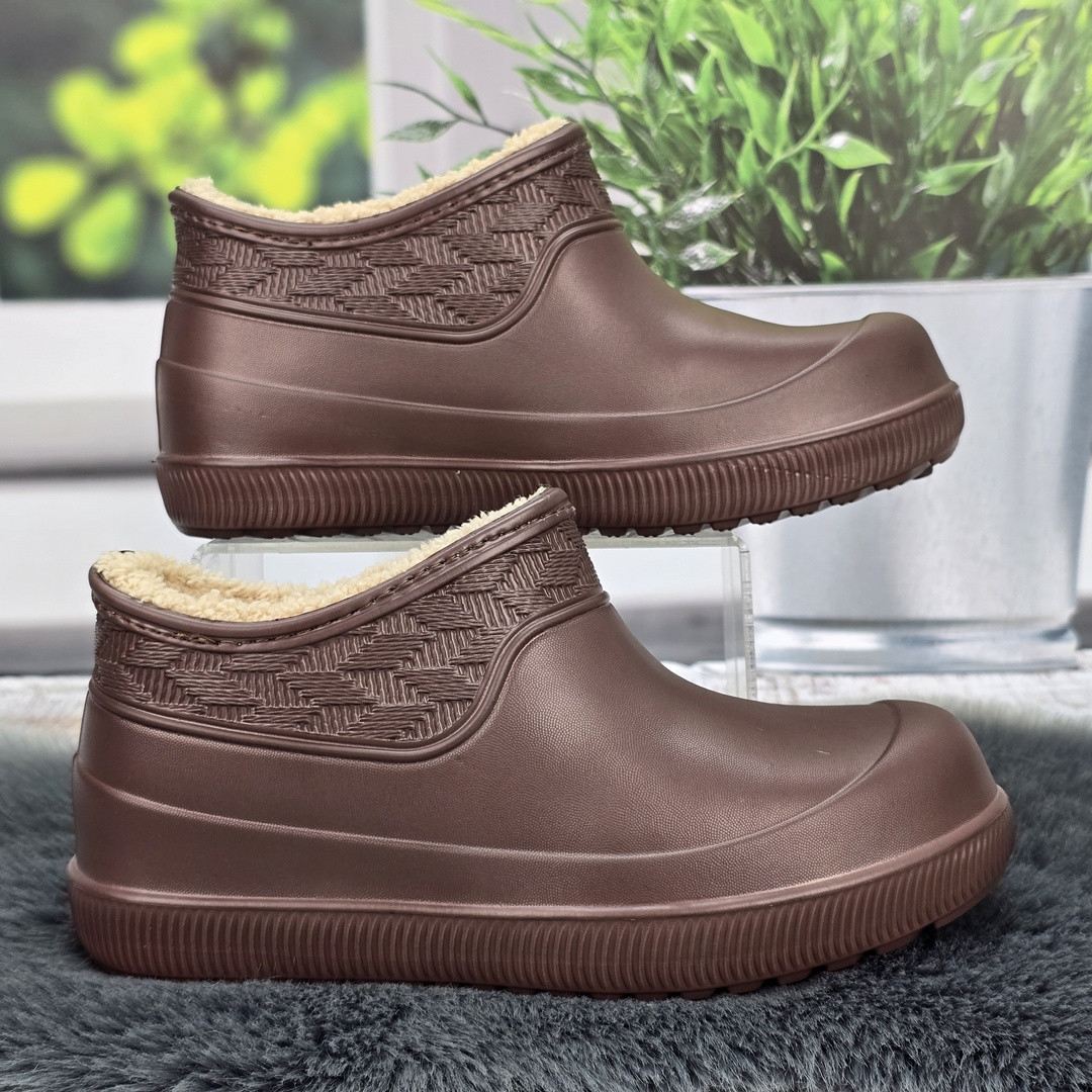 Калоші жіночі піна ЕВА на хутрі Progress шоколадного кольору 8181