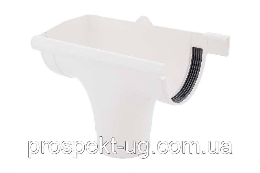 Зливоприймач лівий ринви Profil 90/75 білий, фото 1