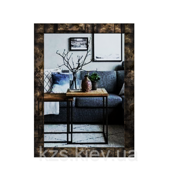 Дзеркало з декоративними накладками 800 х 600 мм., фото 1