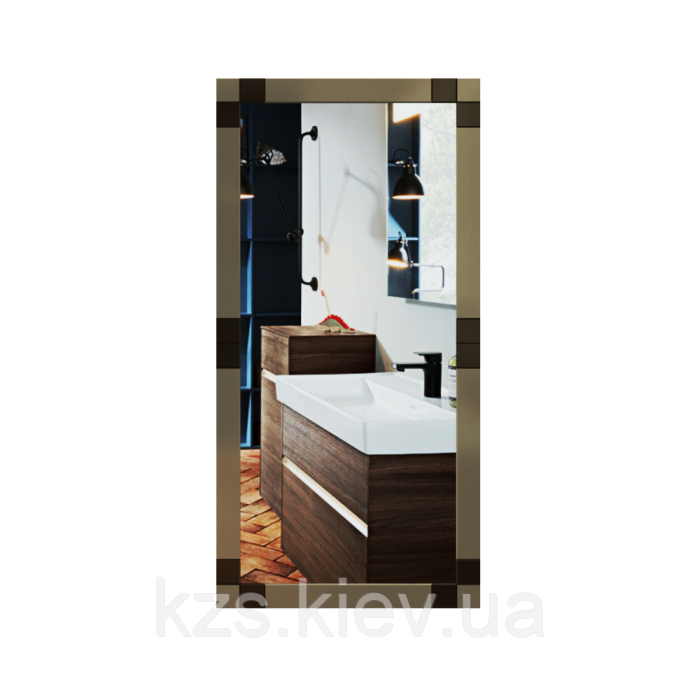 Дзеркало з декоративними накладками 1300 х 650 мм., фото 1