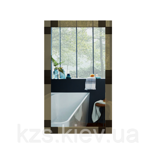 Дзеркало з декоративними накладками 1000 х 600 мм., фото 1