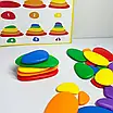 Настільна гра логіка і мислення з картками завдань 63 елементи Розвиваючий набір з камінчиками з відерцями, фото 8