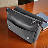 Якісна жіноча сумка крос боді через плече чорна сумочка з плечовим ременем з екошкіри, фото 4