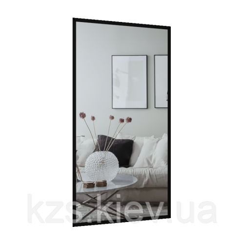 Дзеркало в алюмінієвій рамі 1200 х 600 мм., фото 1