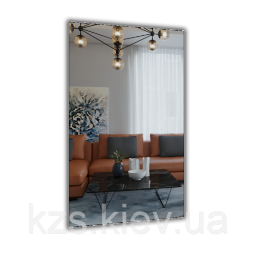 Дзеркало в алюмінієвій рамі 1000 х 600 мм., фото 1