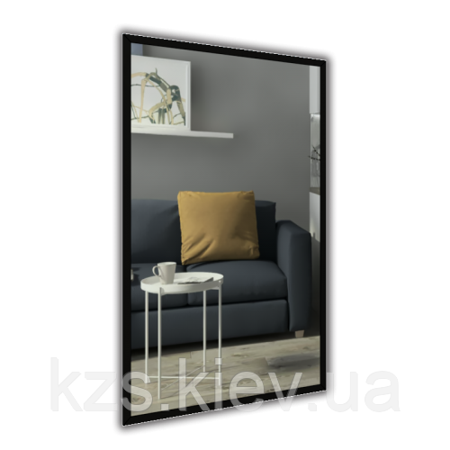 Дзеркало в алюмінієвій рамі 1000 х 600 мм., фото 1