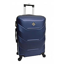 Валіза дорожня на колесах Bonro 2019 M середня синя пластикова з висувною ручкою і кодовим замком, фото 3