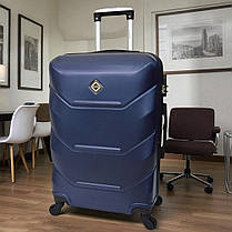 Валіза дорожня на колесах Bonro 2019 M середня синя пластикова з висувною ручкою і кодовим замком, фото 2