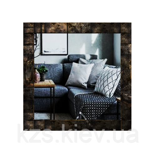 Дзеркало з декоративними накладками 600 х 600 мм., фото 1