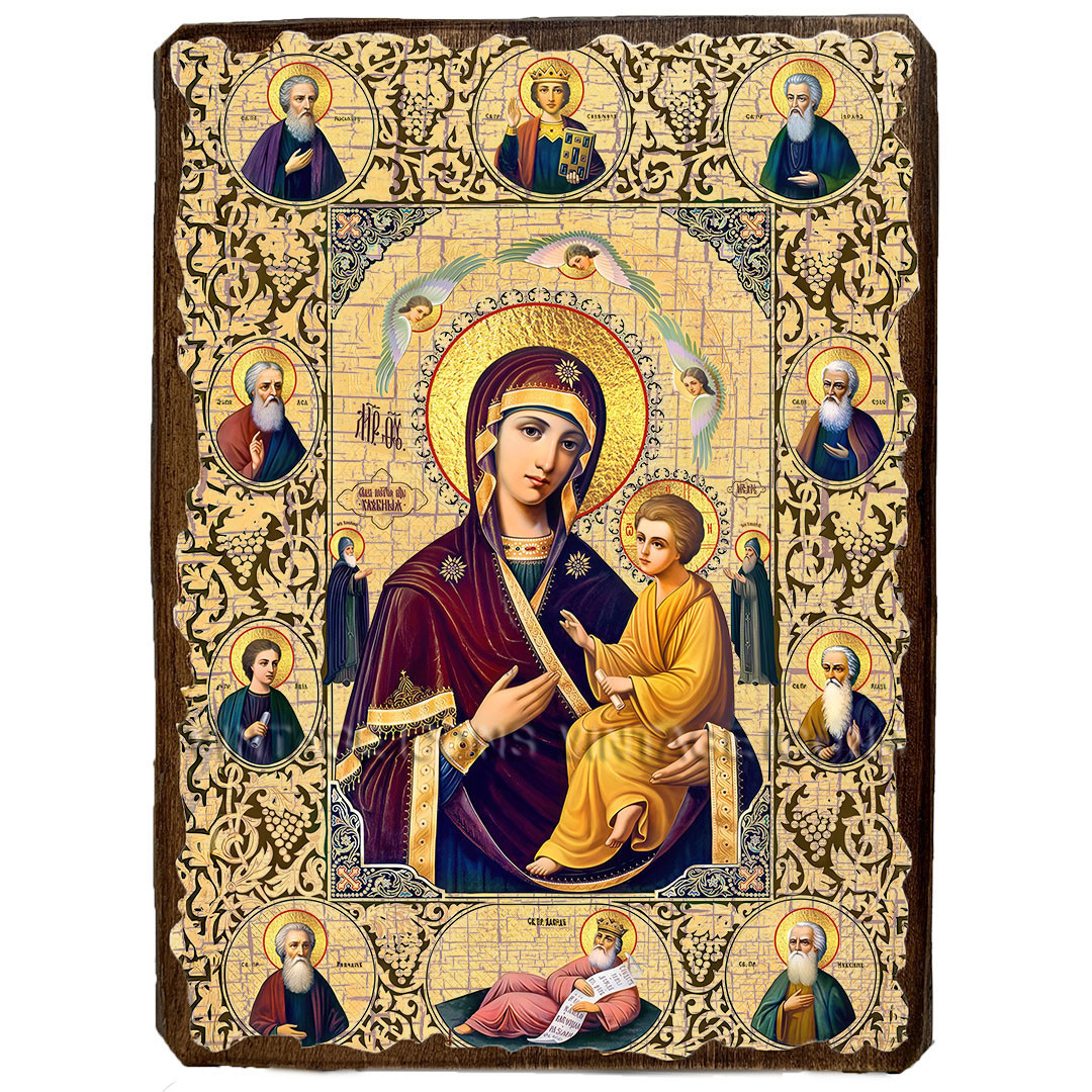 Ікона Хлібна Пресвятої Богородиці ,ікона на дереві 130х170 мм, фото 1