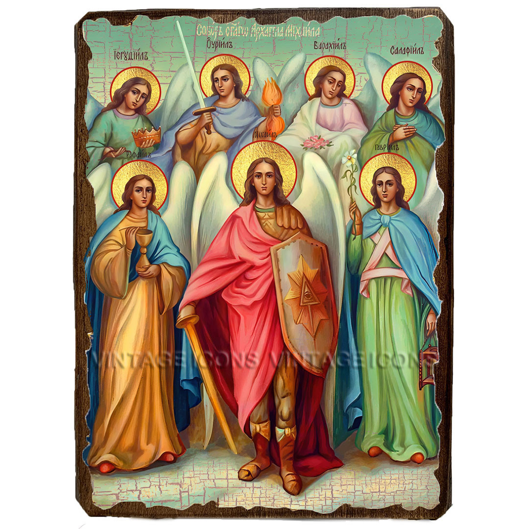 Ікона Собор Архангела Михайла ,ікона на дереві 130х170 мм, фото 1