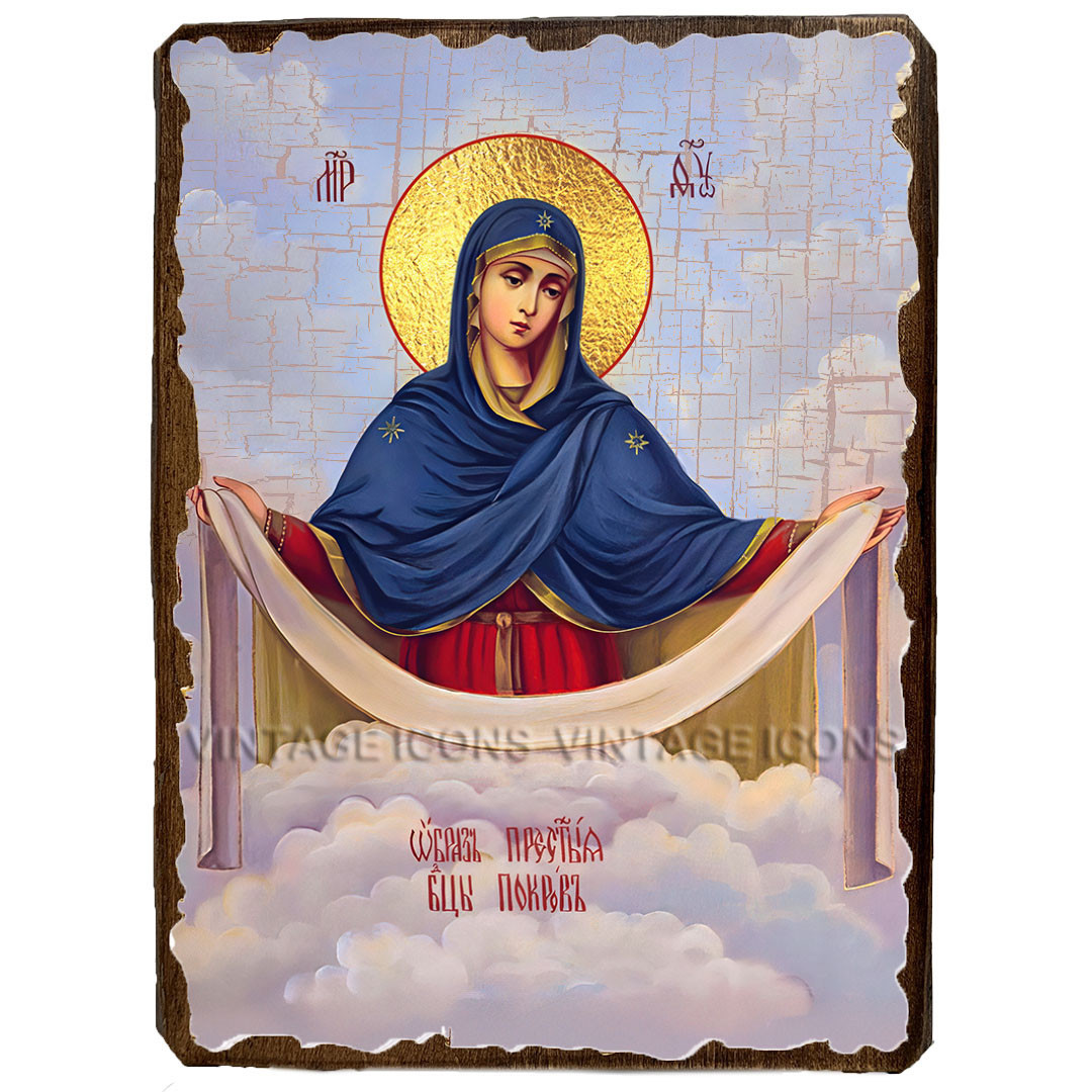 Ікона Покров Пресвятої Богородиці ,ікона на дереві 130х170 мм, фото 1