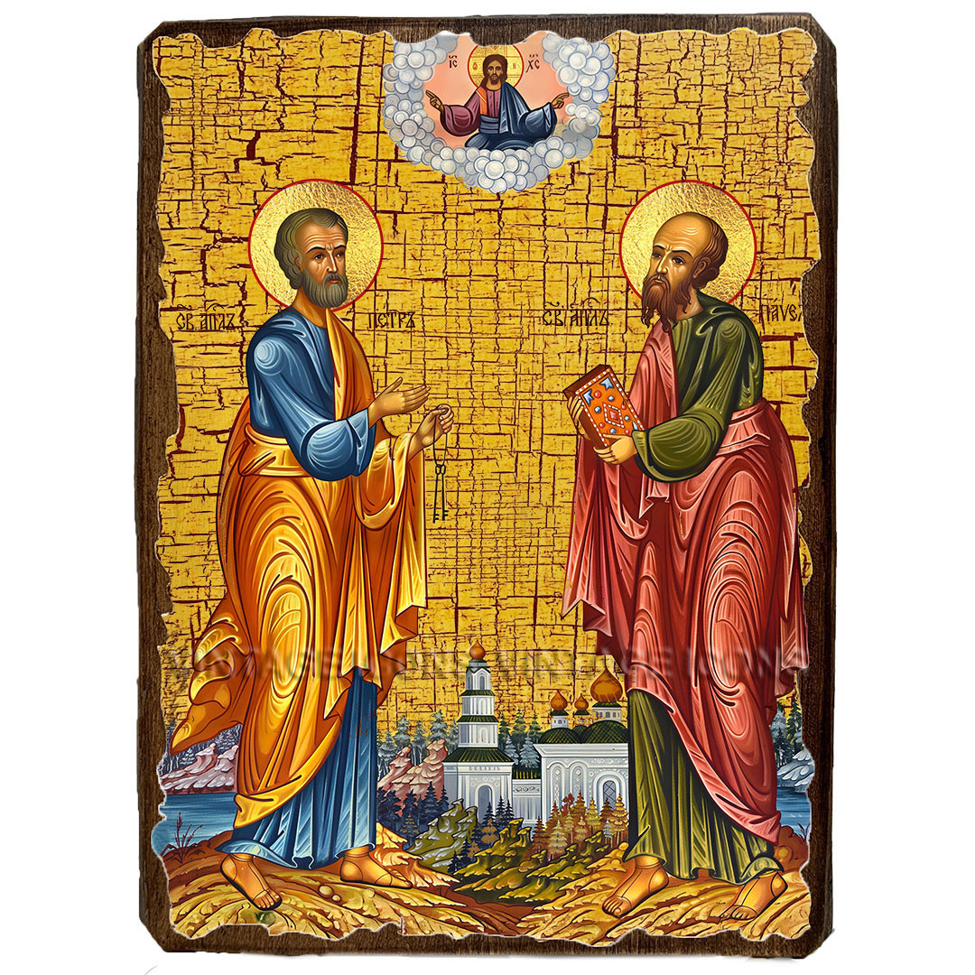 Ікона Петро та Павло апостоли ,ікона на дереві 130х170 мм, фото 1