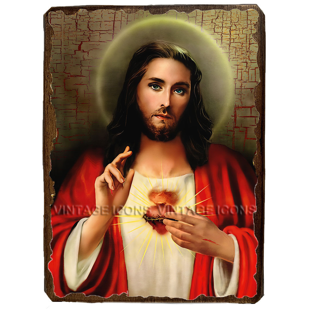 Ікона Святе серце Ісуса ,ікона на дереві 130х170 мм, фото 1