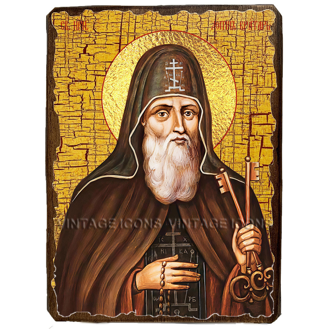 Ікона Лонгін Печерський преподобний ,ікона на дереві 130х170 мм, фото 1