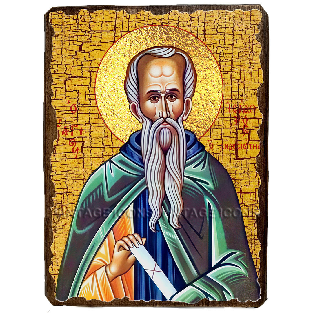 Ікона Ісидор Пелусіот преподобний ,ікона на дереві 130х170 мм, фото 1