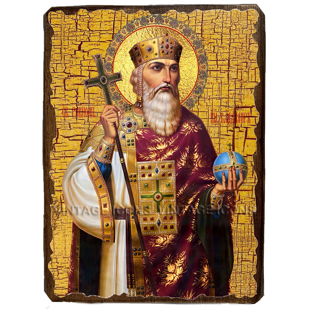 Ікона Володимир рівноапостольний князь ,ікона на дереві 130х170 мм, фото 1