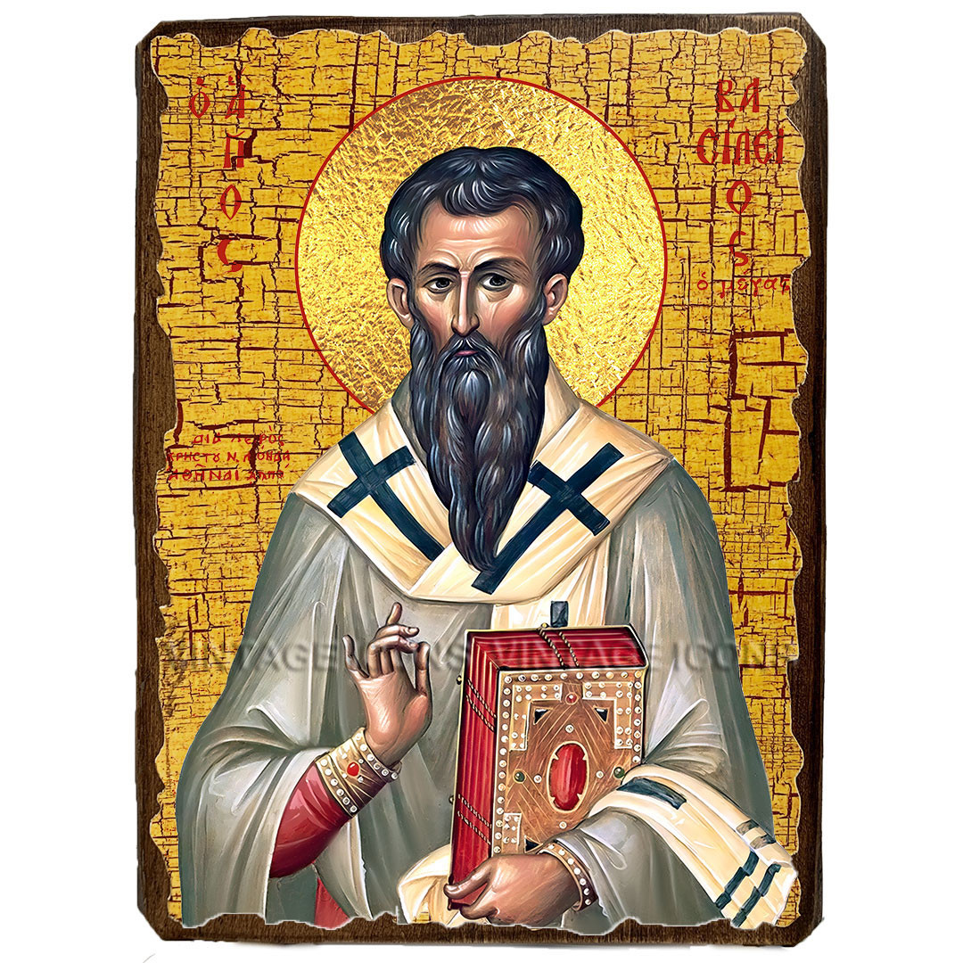 Ікона Василь Великий святитель ,ікона на дереві 130х170 мм, фото 1