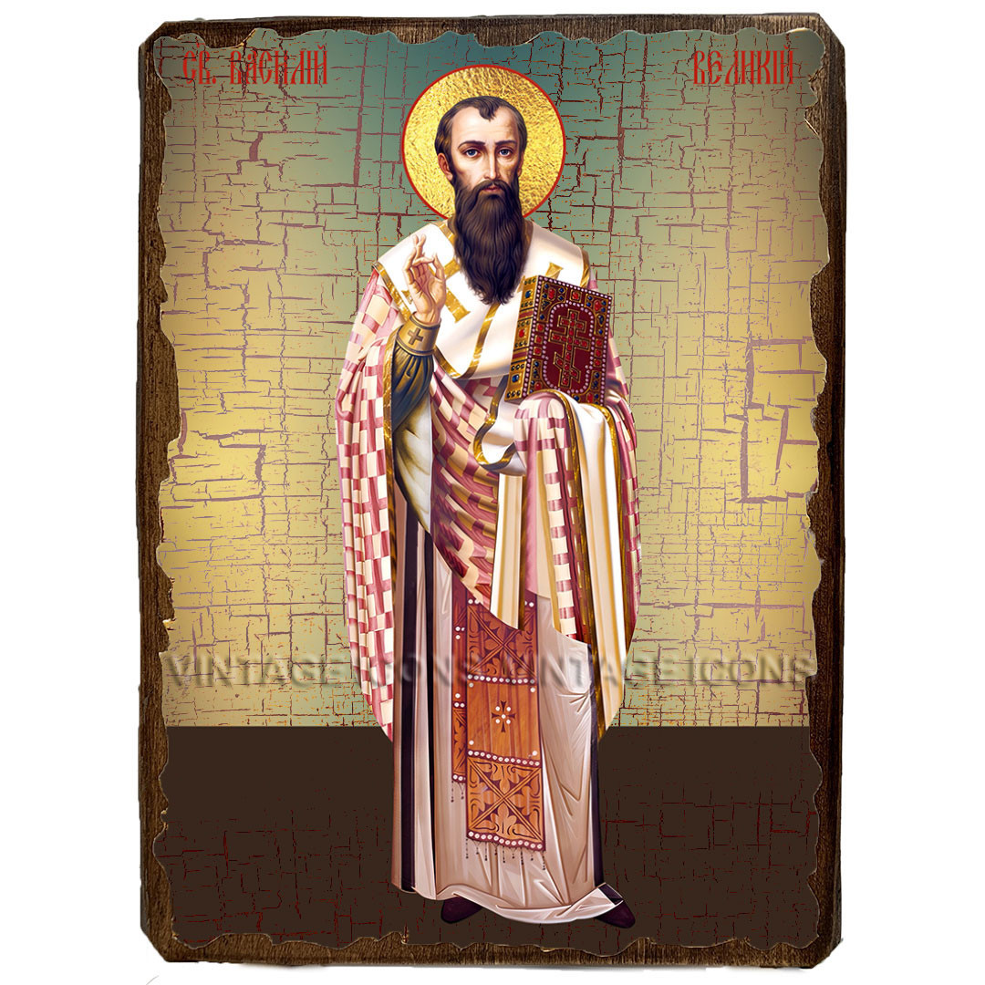Ікона Василь Великий святитель ,ікона на дереві 130х170 мм, фото 1