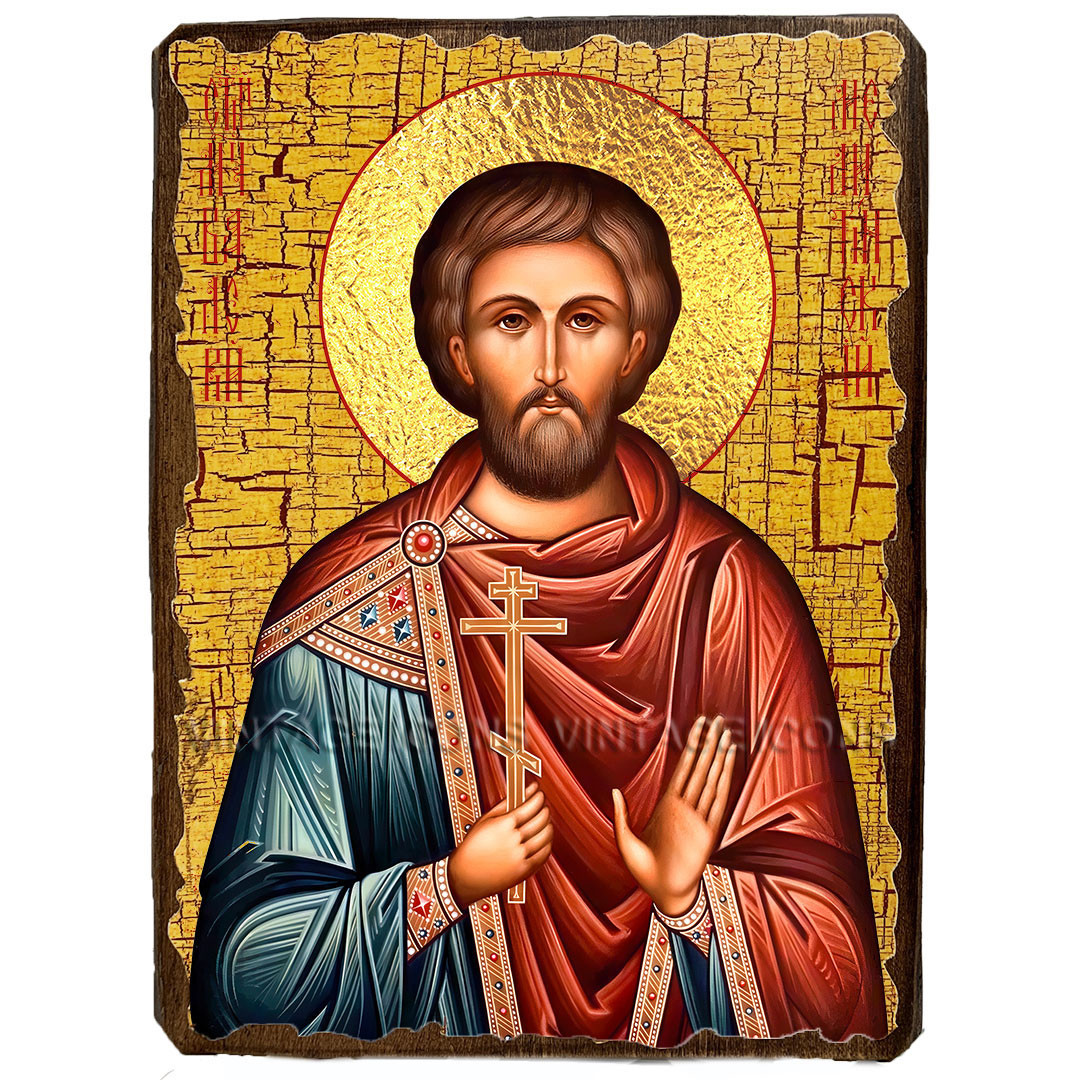 Ікона Валерій Мелітинський святий мученик ,ікона на дереві 130х170 мм, фото 1