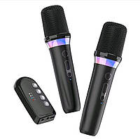 Бездротові мікрофони UHF + Bluetooth караоке система на два мікрофони