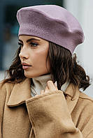 Берет "Віола" із розсипом каменів, колір запорошена троянда