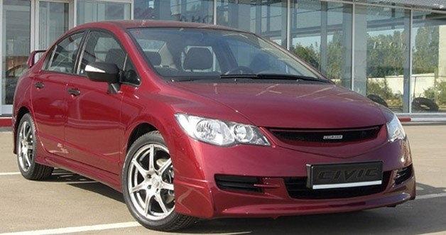 Спідниця Mugen на передній бампер під фарбування на Honda Civic 8 2005-2011 Накладка на передній бампер Хонда Цивік 8