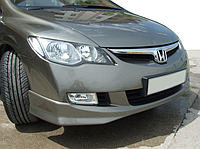 Спідниця на передній бампер під фарбування на Honda Civic 8 2005-2008 Накладка на передній бампер Хонда Цивік 8