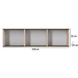 Полиця на стіну одноярусна Симпл SFW 120 см макадамія і дуб ліворно в кімнату підлітка