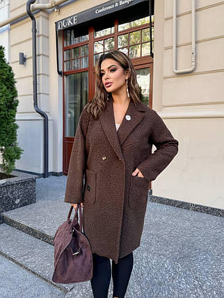 Пальто барашек без підкладу великого розміру Розміри: 46-48, 50-52, 54-56, 58-60, 62-64, фото 1