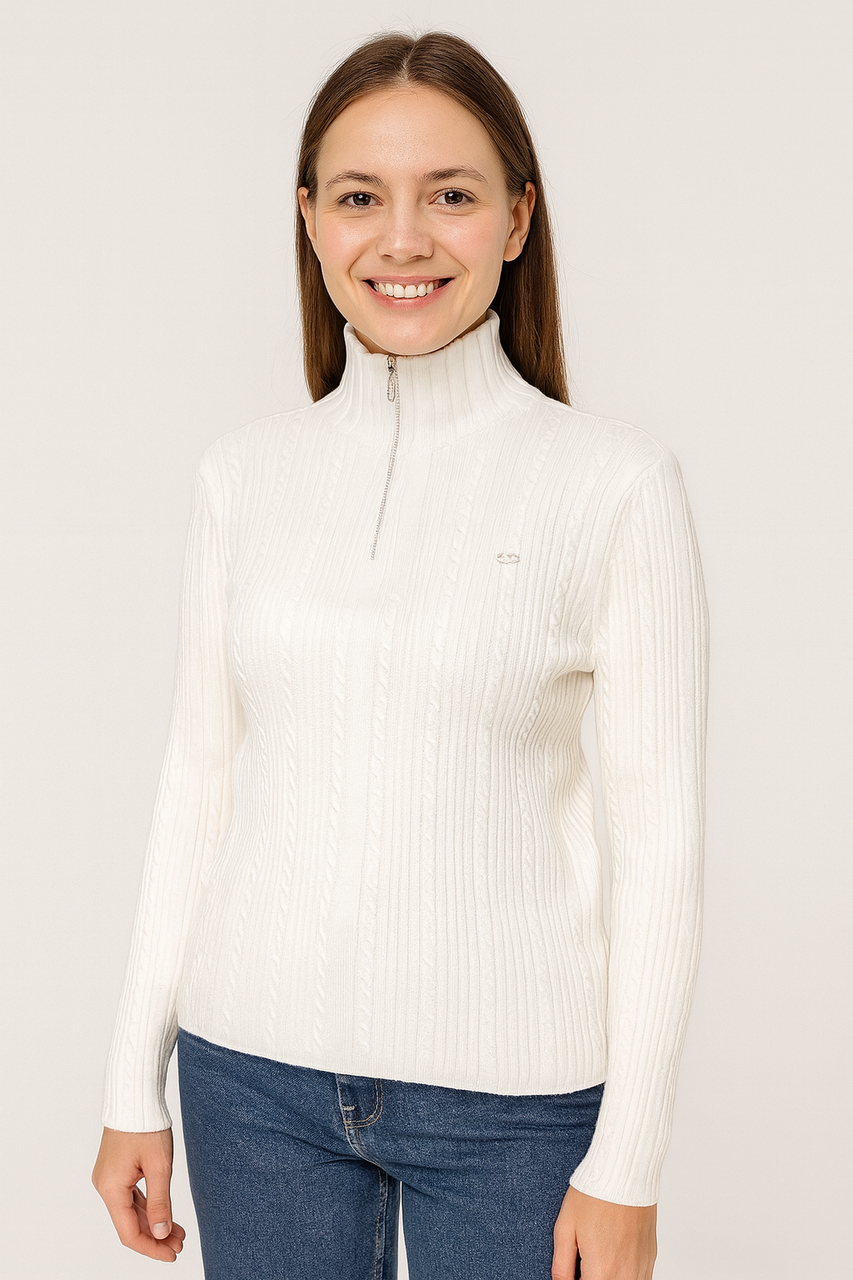 Гольф жіночий білий з високим коміром (3660), фото 1