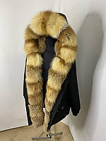 Куртка жіноча зимова, парка з натуральним хутром степової лисиці. Розміри з 42 до 60