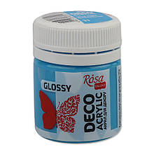 Акрил для декору, Блакитний 11, глянсовий, 20 мл, ROSA ТАLENT