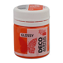 Акрил для декору, Жовтогарячий 06, глянсовий, 20 мл, ROSA ТАLENT