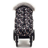 Дитячий зимовий конверт чохол на флісі з утеплювачем у візок коляску Тренд з хутряною опушкою Чарівний ліс, фото 5