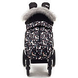 Дитячий зимовий конверт чохол на флісі з утеплювачем у візок коляску Тренд з хутряною опушкою Чарівний ліс, фото 9