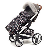 Дитячий зимовий конверт чохол на флісі з утеплювачем у візок коляску Тренд з хутряною опушкою Чарівний ліс, фото 10