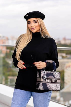 Жіночий гольф чорний великого розміру батал Розміри: 48-50, 52-54, 56-58, фото 1