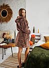 Халат махровий жіночий короткий XS-L ШОКОЛАД 1028, фото 3