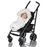 Дитячий зимовий конверт кокон на овчині з утеплювачем у візок коляску від 0 до 10 місяців Тренд Baby XS Білий, фото 3