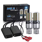 LED лампи в повороти з ДХО 2в1 T20 W21W 7440 1156 BAU15S з обманкой CANBUS (комплект 2-шт)