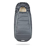 Дитячий зимовий конверт кокон на овчині з утеплювачем у візок коляску від 0 до 10 місяців Тренд Baby XS Сірий з опушкою, фото 2