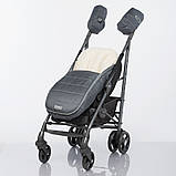 Дитячий зимовий конверт кокон на овчині з утеплювачем у візок коляску від 0 до 10 місяців Тренд Baby XS Сірий з опушкою, фото 3