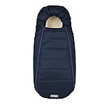 Дитячий зимовий конверт кокон на овчині з утеплювачем у візок коляску від 0 до 10 місяців Тренд Baby XS Синій з опушкою, фото 4