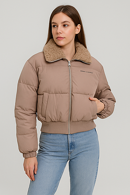 Куртка жіноча стьобана зимова коричнева (9001)